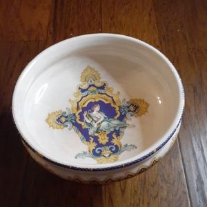 EXQUISITE Circa 1940 Castelli L. Pardi 12" Pedestal Bowl Made in Italy.